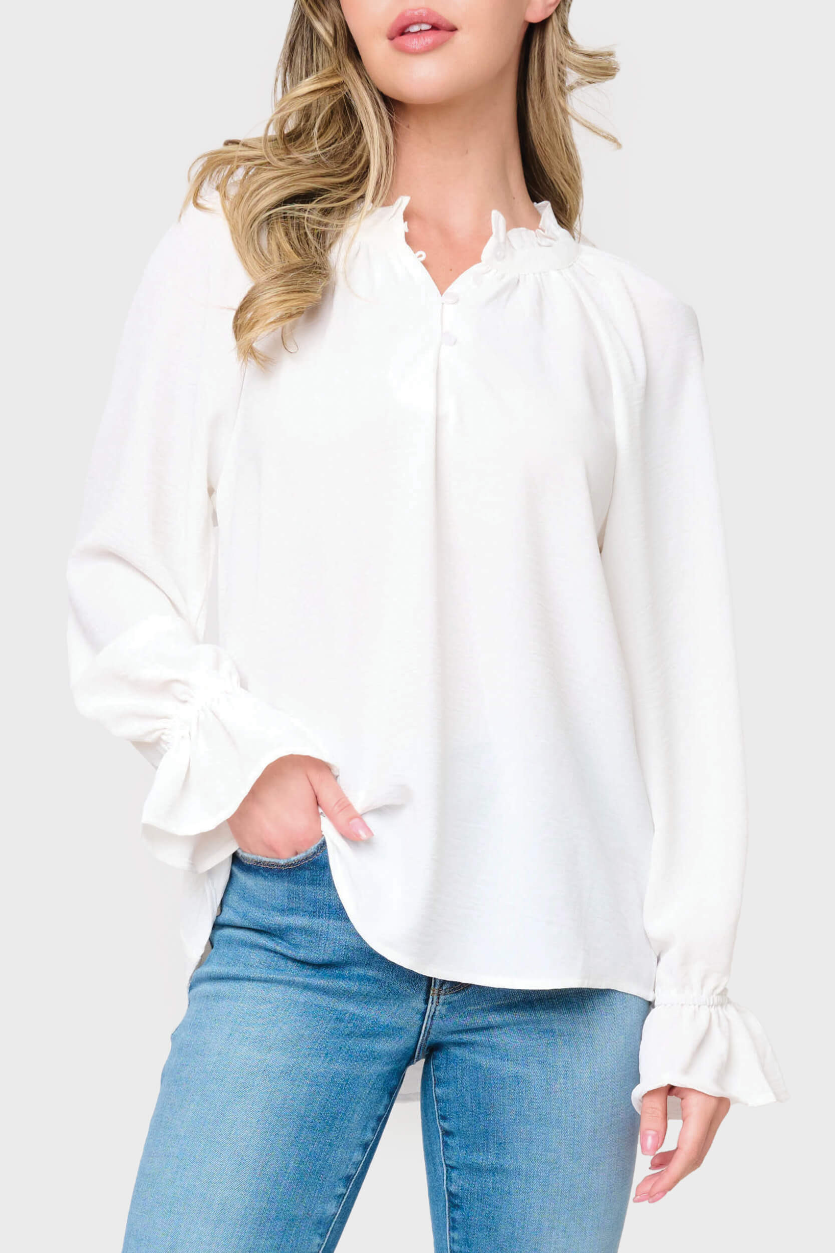 Chloe Boho Ruffle Detail Blouse | Gibson