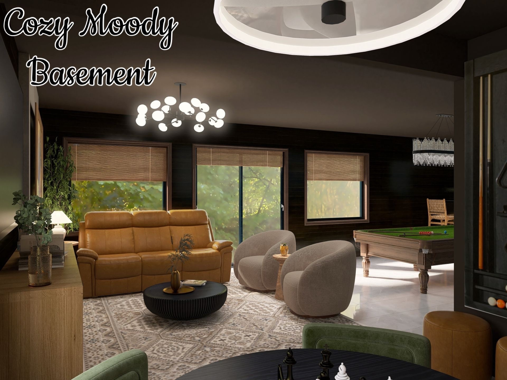 Designed by Olivia
Cozy Moody Basement 

#LTKmomlife #LTKHome #LTKSeasonal