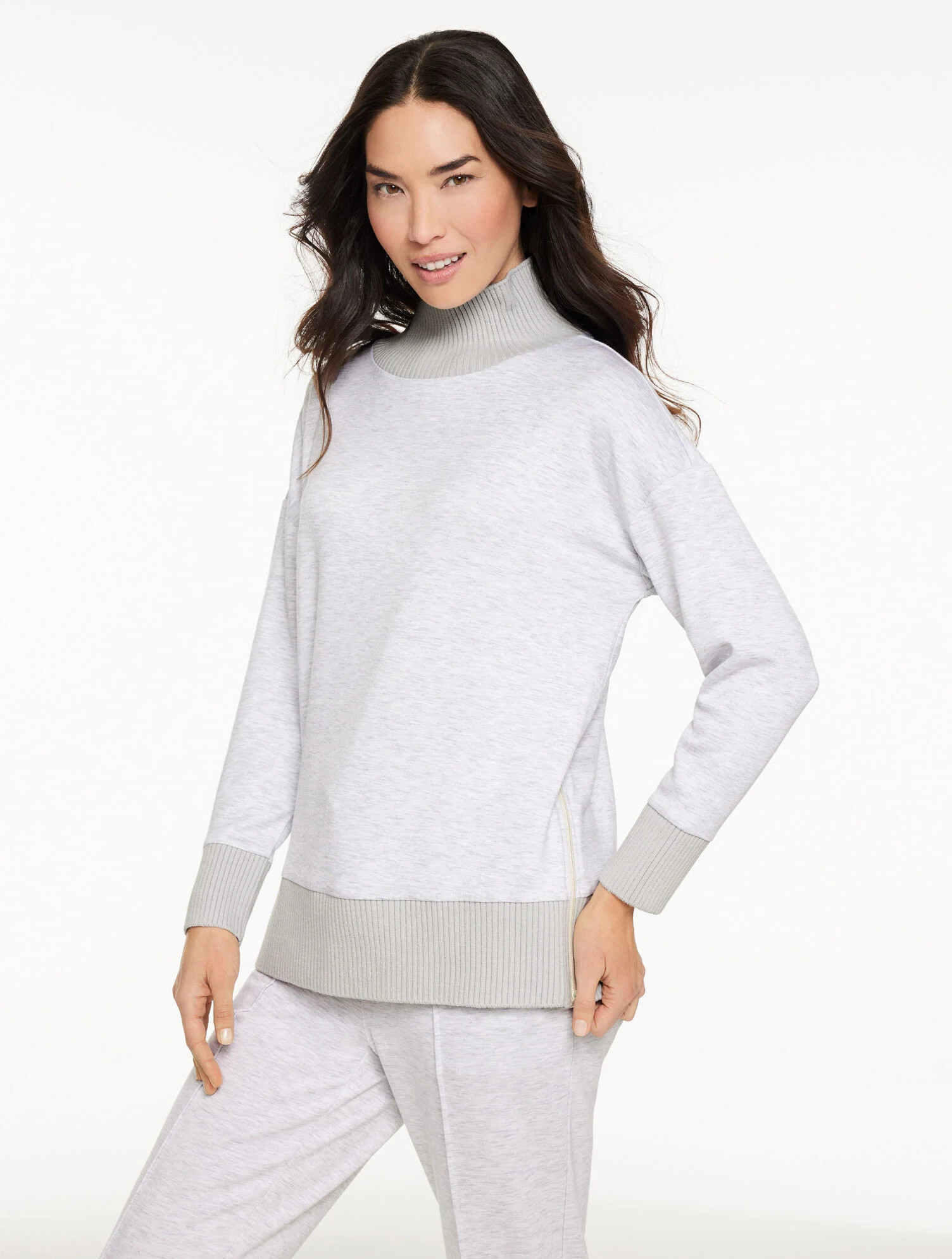 AirKnit Stretch Turtleneck Tunic Pullover | Talbots
