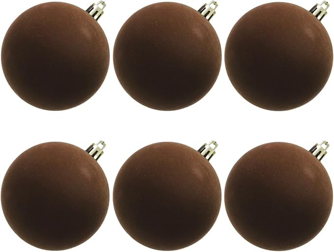 Senjie 4inch Velvet Christmas Ornaments Balls Sets for Christmas, 6pcs Multicolor Xmas Tree Flock... | Amazon (US)