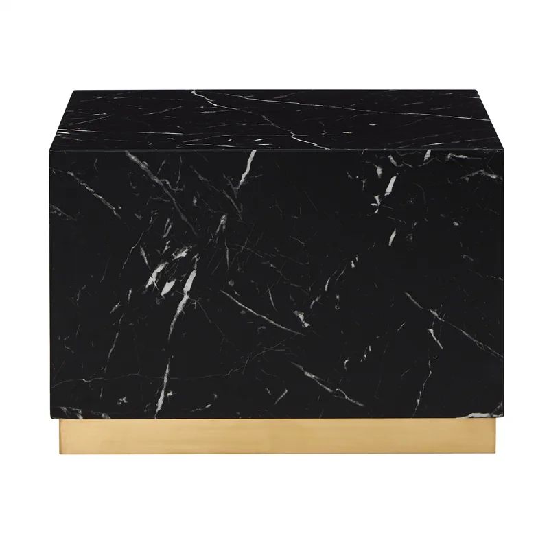 Roman Faux Marble Square Table With Casters | Wayfair Professional