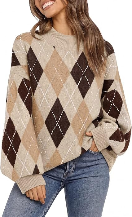 Saodimallsu Womens Oversized Sweaters Mock Neck Fall Winter Tunic Sweater     Batwing Lantern Sle... | Amazon (US)