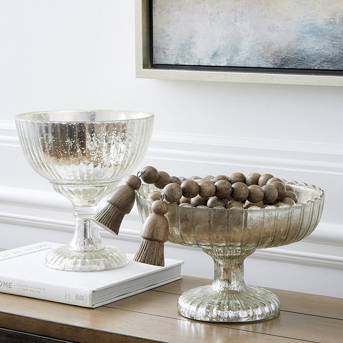 Mercury Glass Pedestal Bowl | Ballard Designs | Ballard Designs, Inc.