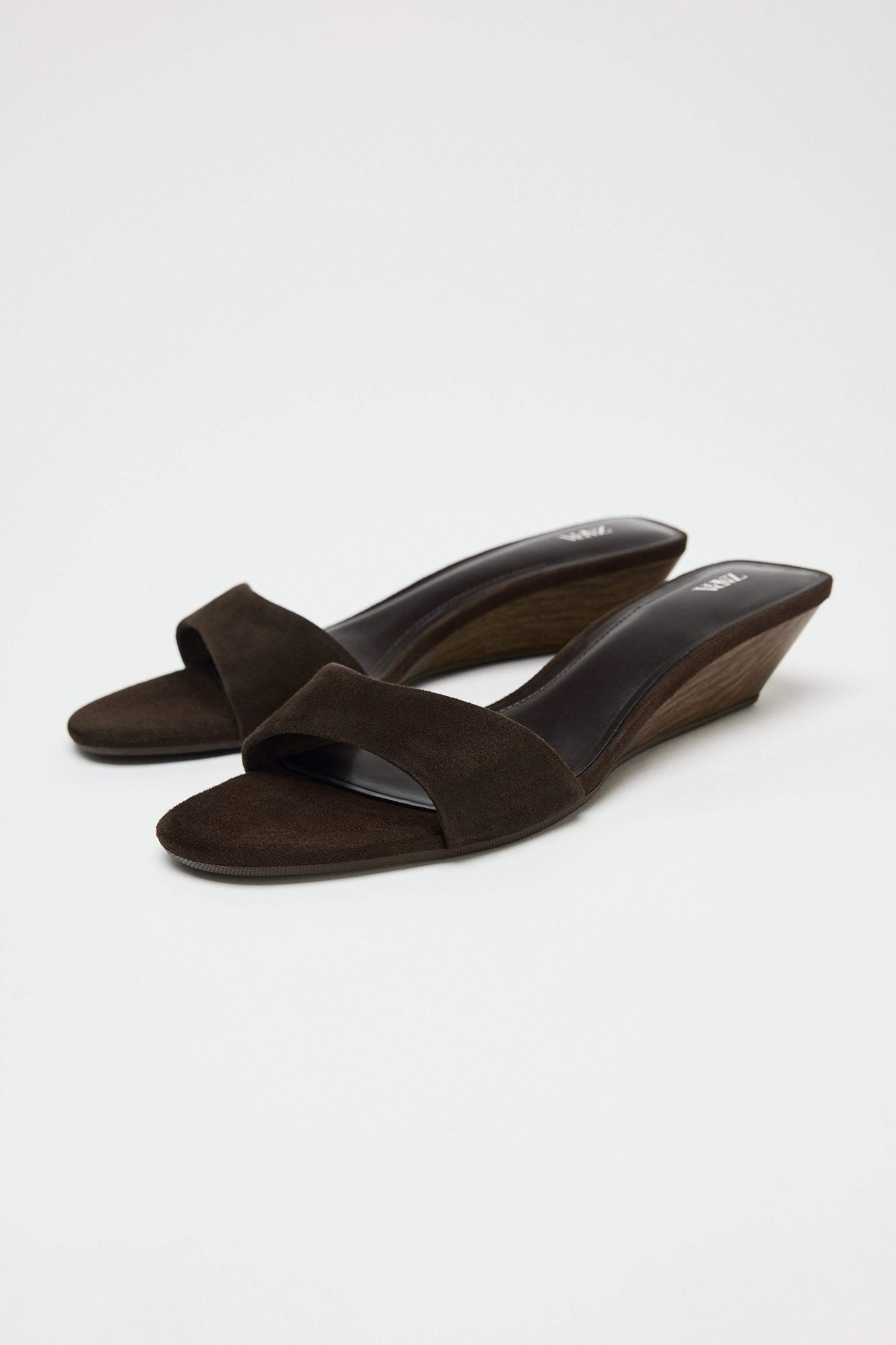 SUEDE WEDGE SANDALS | Zara US