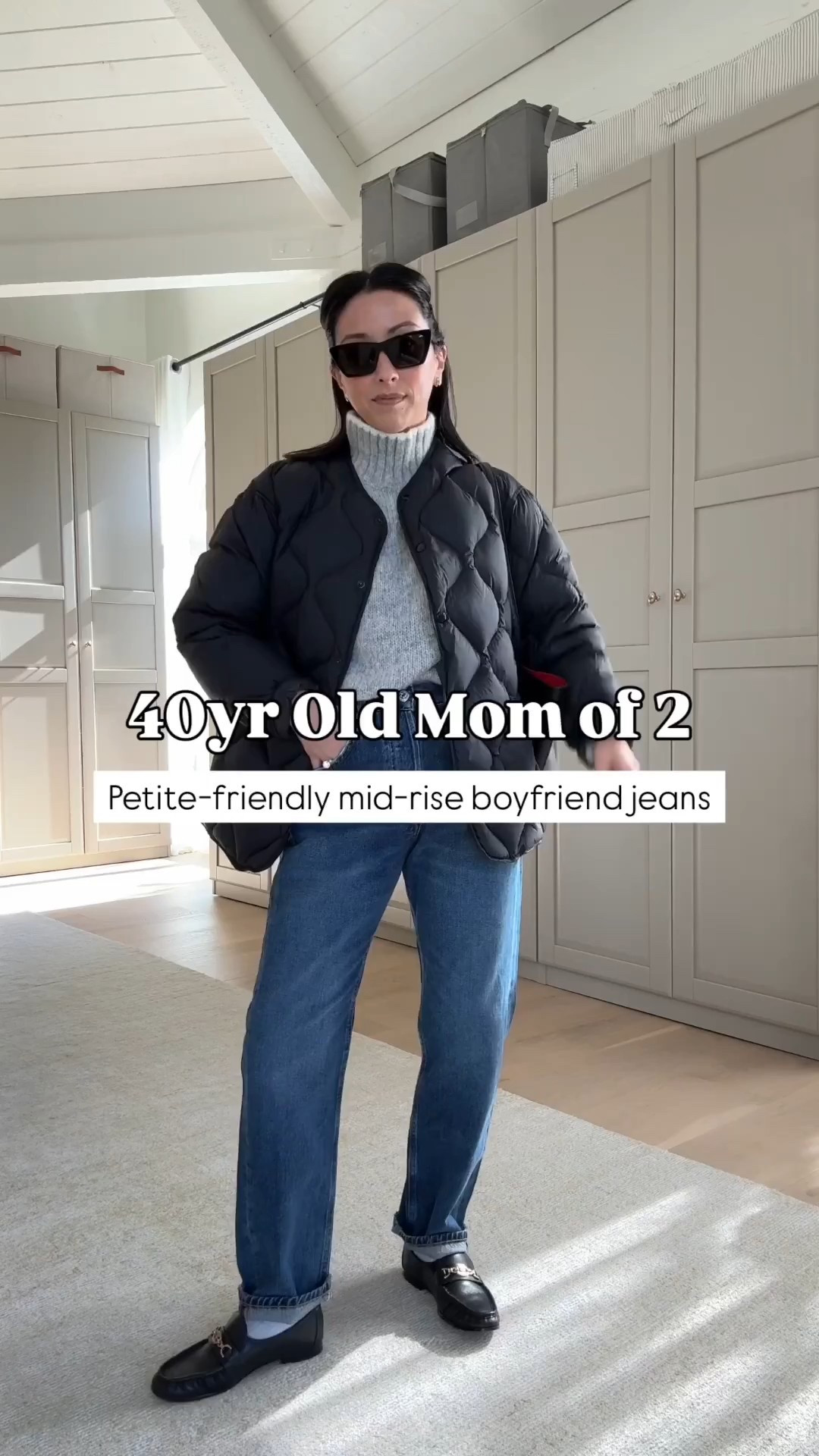 40yr old mom of 2 daily outfit: petite-friendly mid-rise boyfriend jeans. These are relaxed and so comfy. Not keeping them bc the rise is too short, but love the wash and fit. 

Rag & Bone jacket xxs - old
Madewell turtleneck xs
Citizens of Himanity Winslow jeans 24 - Size down 
Sam Edelman loafers 5
Mansur Gavriel tote 
YSL sunglasses 

Petite style, winter outfits, jeans 

#LTKootd #LTKmomlife #LTKPetite