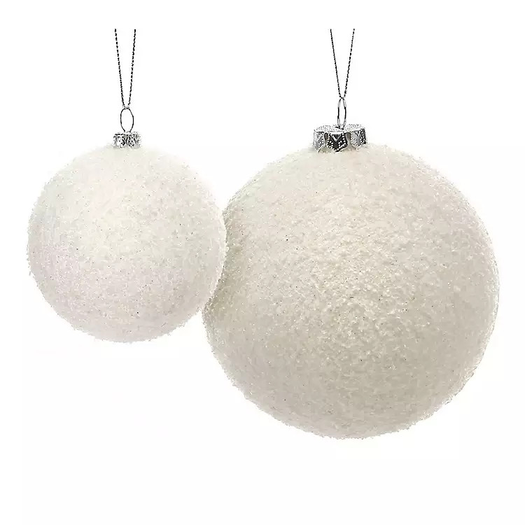 New! White Snowball Tree Ornaments, Set of 6 | Kirkland's Home