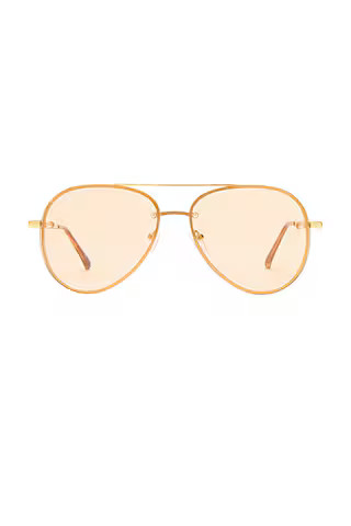 AIRE Mirzam Sunglasses in Bright Gold & Hazel Tint from Revolve.com | Revolve Clothing (Global)