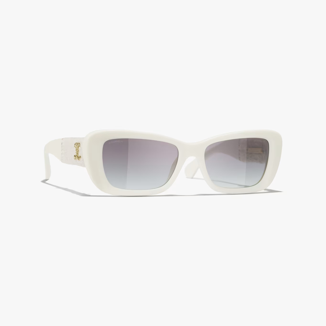 Sunglasses: Rectangle Sunglasses, acetate & tweed — Fashion | CHANEL | Chanel, Inc. (US)