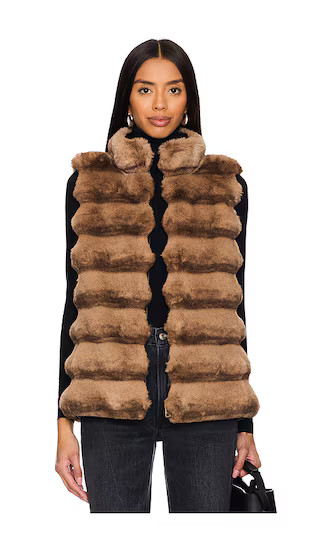 Plush Faux Fur Reversible Vest in Beige | Revolve Clothing (Global)