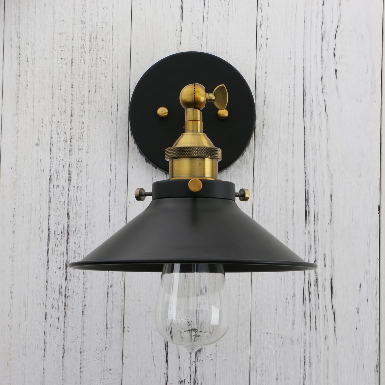 Permo Vintage Industrial Metal Wall Sconce Lighting 180 Degree Adjustable Wall Lamp (Antique-Blac... | Amazon (US)