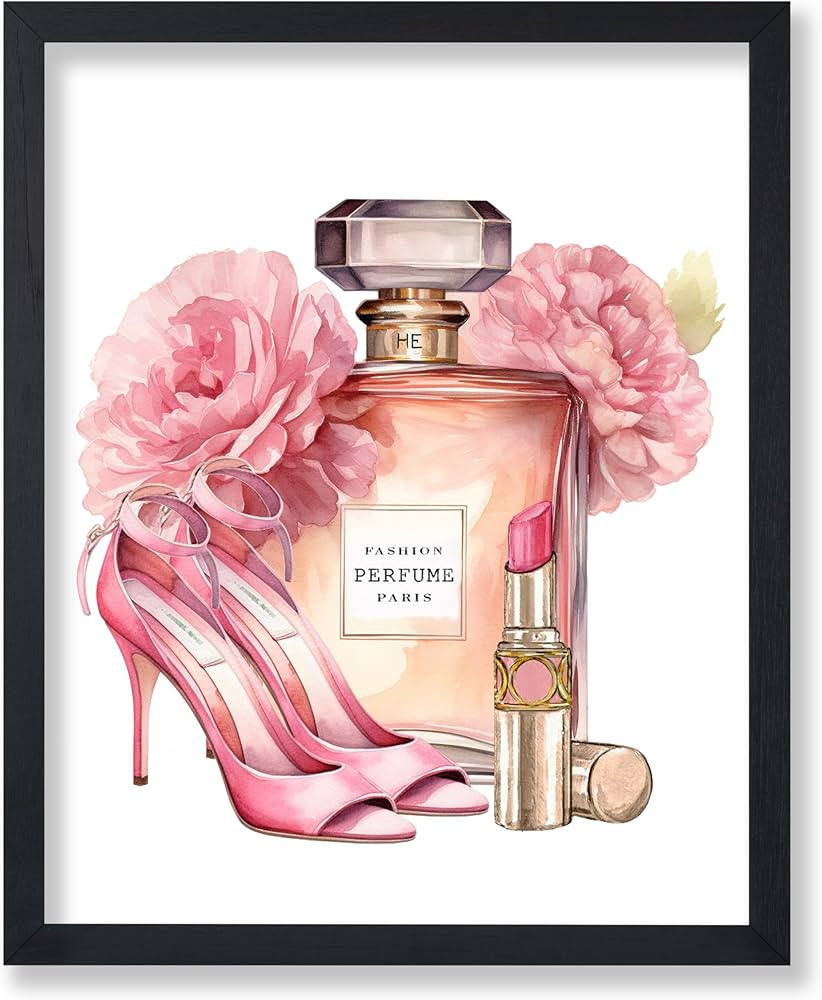 Poster Master Fashion Poster - Pink Designer Print - Shoes Art - Perfume Art - Lipstick Art - Gif... | Amazon (US)