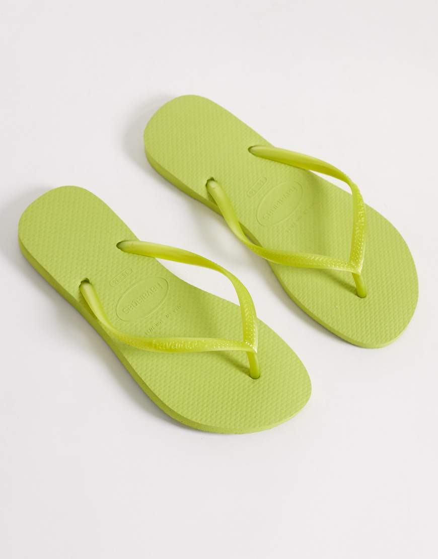 Havaianas slim flip flops in lime-Green | ASOS (Global)