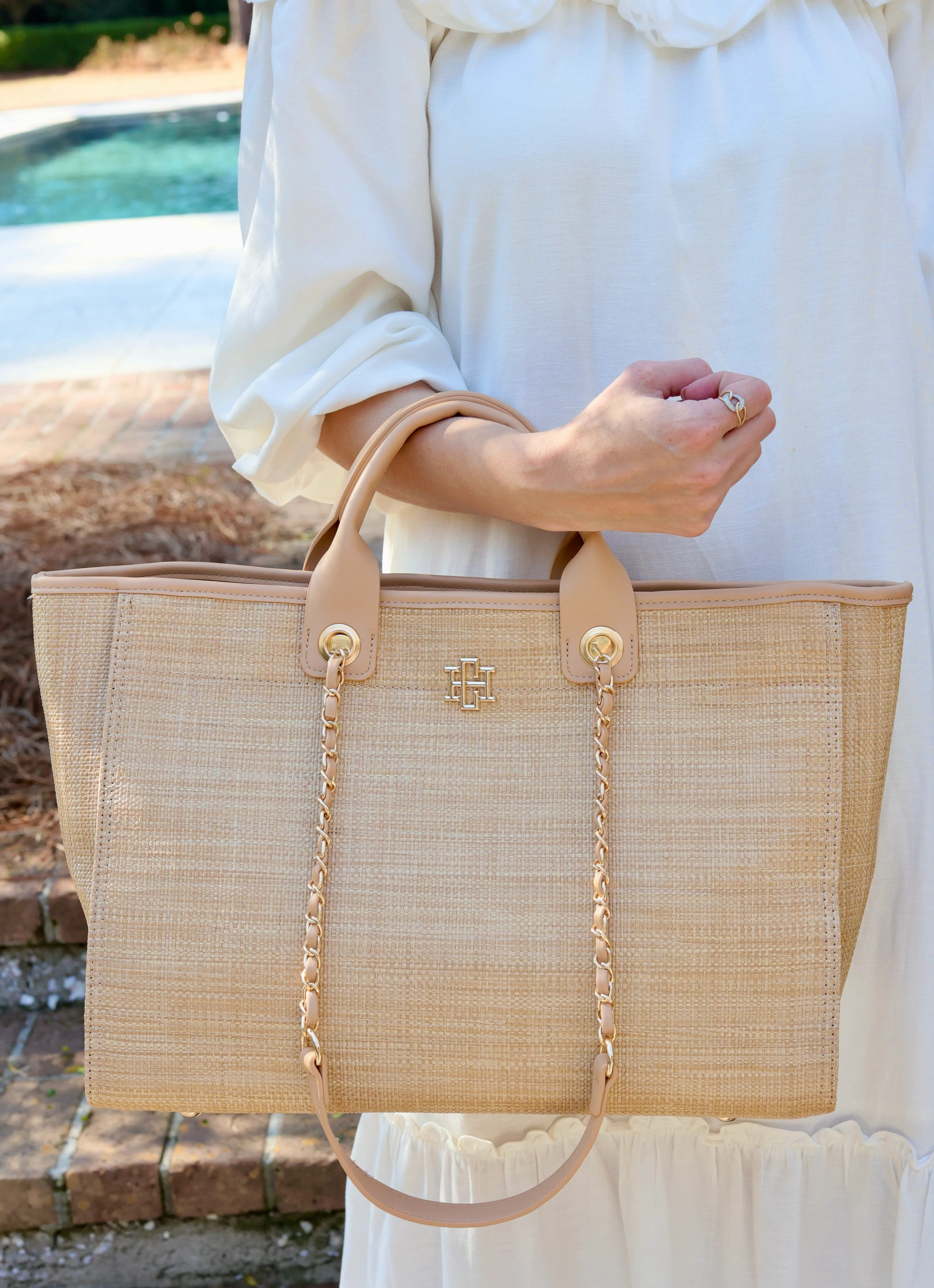 Melissa Tote Bag Natural Tan | Caroline Hill