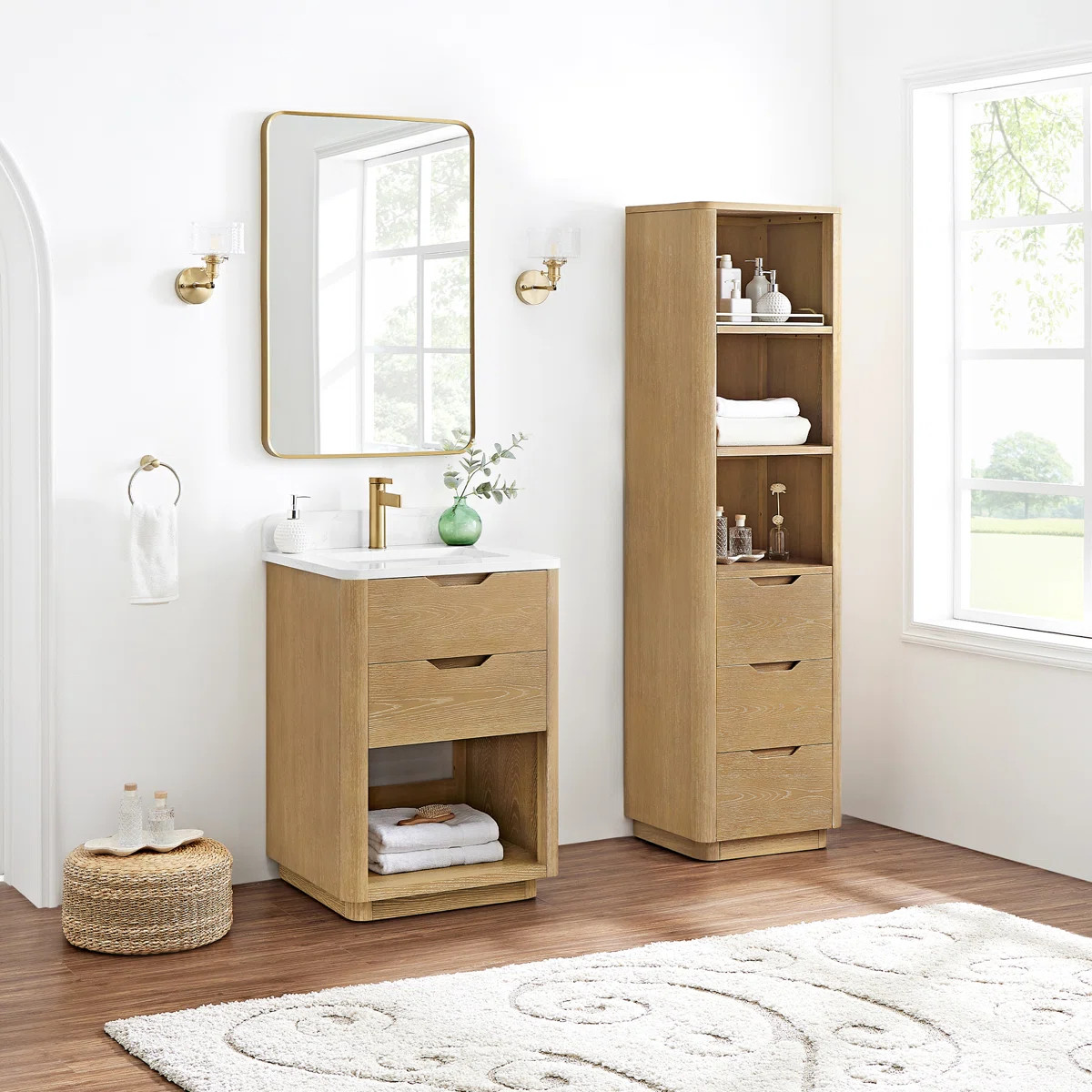 Kaiser 24" Marble Top Single Sink Bathroom Vanity | Wayfair North America