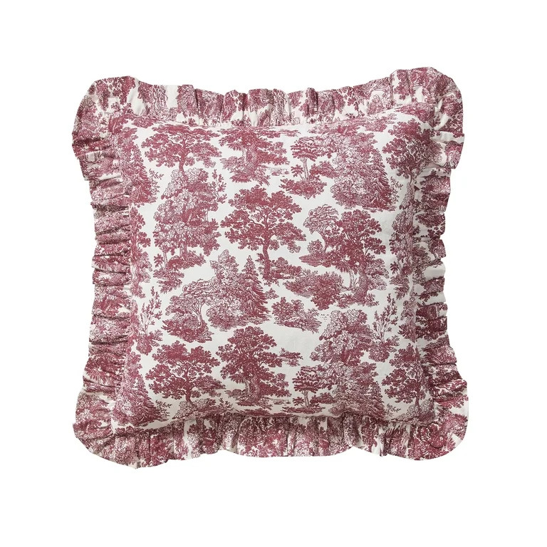 My Texas House 18 in x 18 in Red Forest Toile Decorative Pillow | Walmart (US)