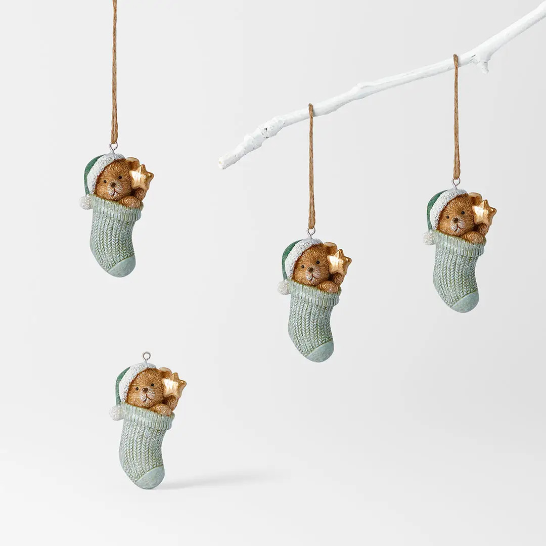 Bear in Stocking Decoration Set Of 4 | Bed Bath N' Table