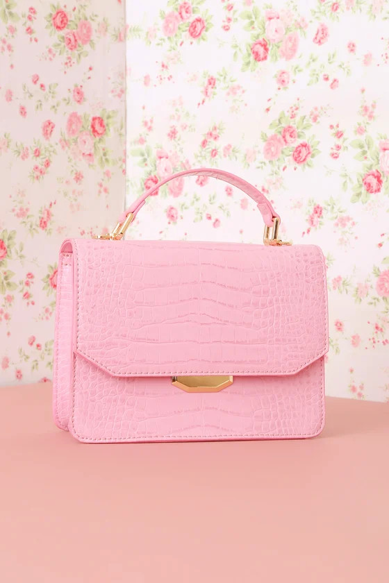 Fashionable Forever Pink Crocodile Embossed Crossbody Bag | Lulus (US)