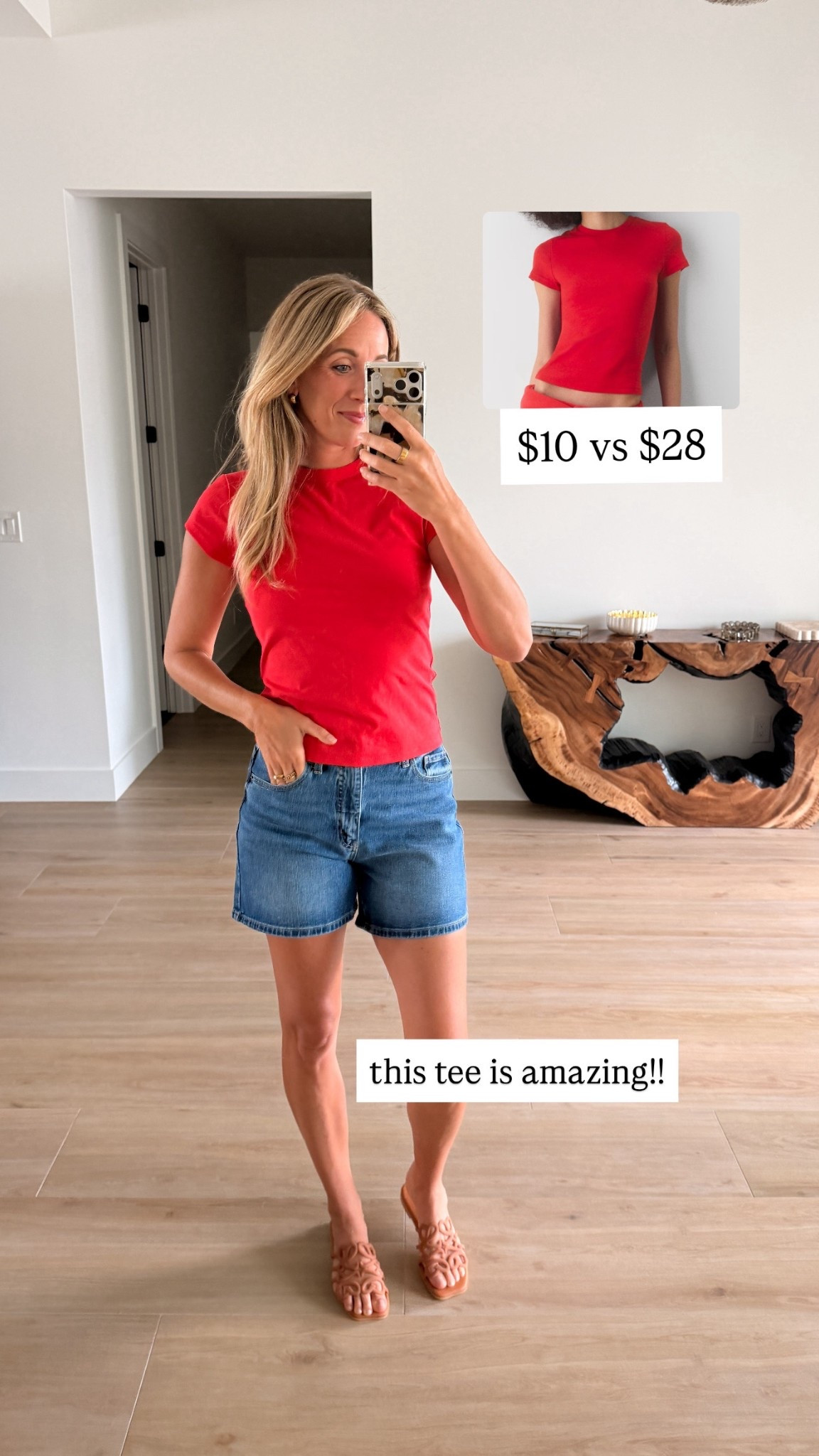 Size small tee, size 6 shorts 

#LTKmomlife #LTKootd