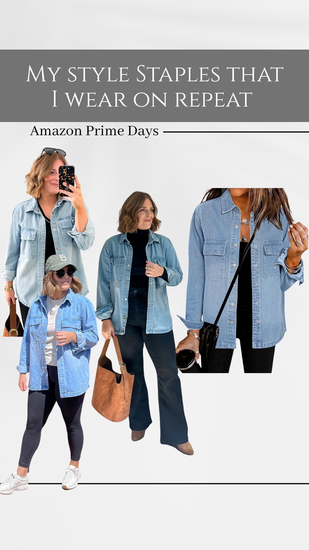 Amazon Prime Day // must have denim shacket. I’ve had this for over 2+ years and it’s great quality! Lightweight and stretchy denim. Wearing L in the color “airy blue"

#LTKStyleTip #LTKMidsize #LTKSaleAlert