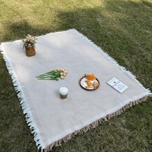pc Outdoor Picnic Mat Linen Tablecloth Camping Blanket Atmosphere Tablecloth Picnic Mat Car Trunk Pad For Camping | SHEIN
