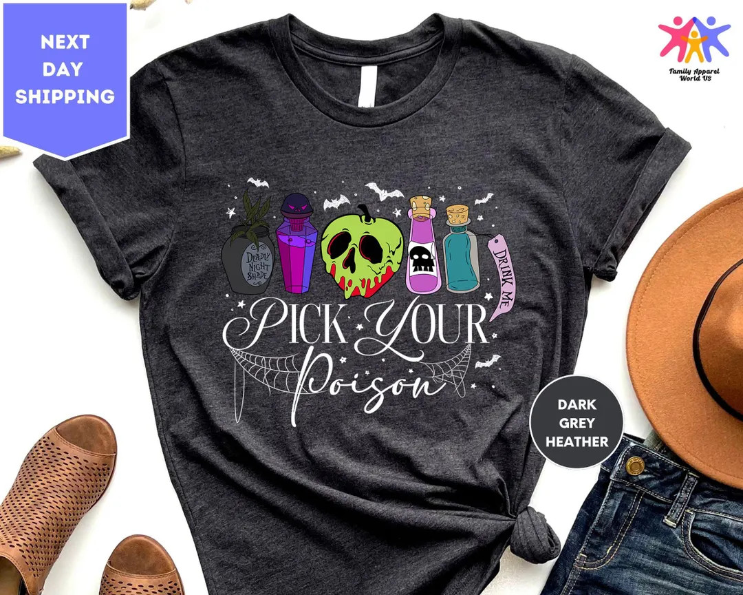 Disney Pick Your Poison Shirt, Halloween Disney Villain Shirt, Kuzco Poison Shirt, Poison Apple S... | Etsy (US)