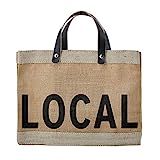 Santa Barbara Design Studio Local Mini Farmers Market Tote, Reusable Burlap Grocery Bag with Leather | Amazon (US)