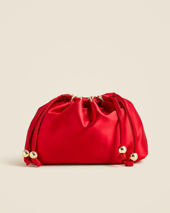 Drawstring pouch bag in satin | J. Crew US