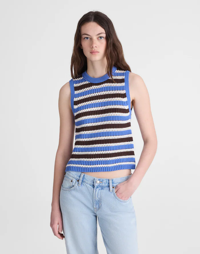 Open-Stitch Sweater Tank in 100% Cotton | Madewell
