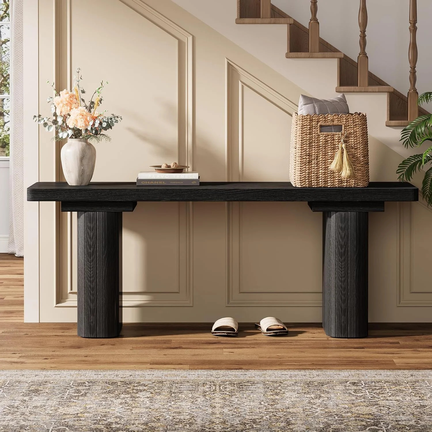 Tribesigns Wooden Entryway Bench, 47" Shoe Bench, Modern Narrow Hallway Foyer Seat Dining Seat | Walmart (US)