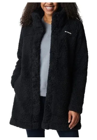 Columbia Women’s Sherpa Fleece Snap-Front Jacket, Soft Plush Fleece, Black - Large | Walmart (US)