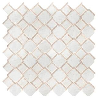 Marbella Lynx 12 in. x 12 in x 10 mm Polished Marble Mosaic Tile (10 sq. ft. / case) | The Home Depot