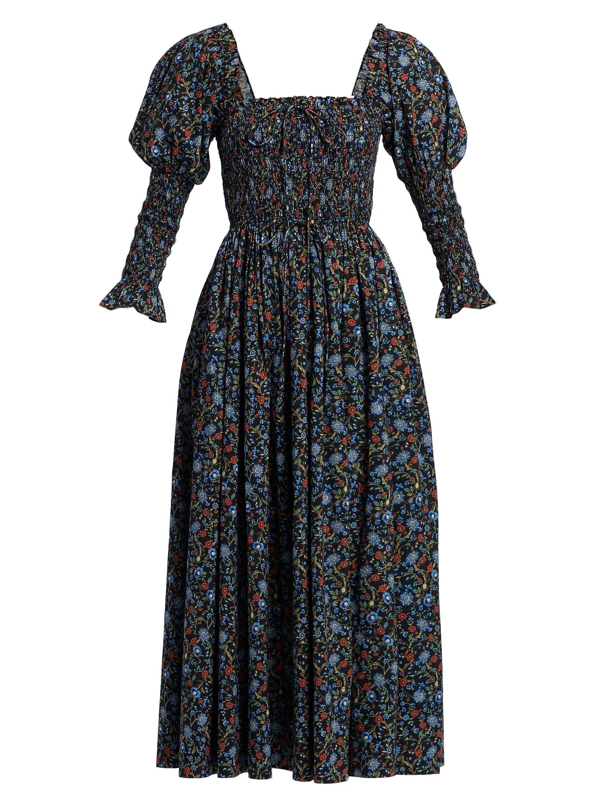 Bijou Smocked Floral Cotton Midi-Dress | Saks Fifth Avenue