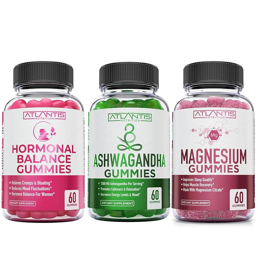 Atlantis Nutrition Hormonal Balance for Women & PMS Gummies + Ashwagandha Gummies + Magnesium Gum... | Amazon (US)