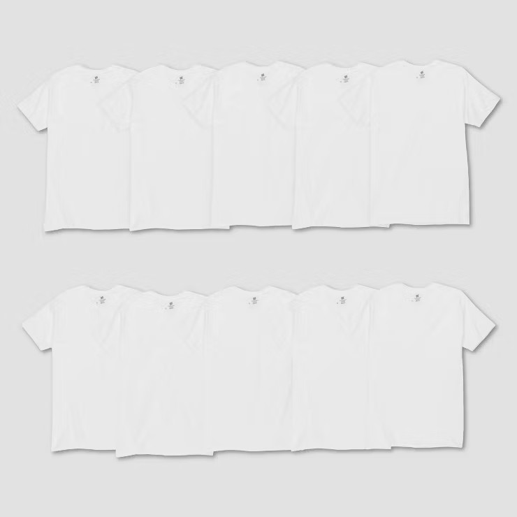 Hanes Men's Comfort Soft Super Value 10pk Crew Neck T-Shirt - White | Target