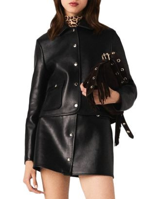 Maje Valdomy Leather Jacket & Jivta Leather Mini Skirt | Bloomingdale's Women | Bloomingdale's (AU)