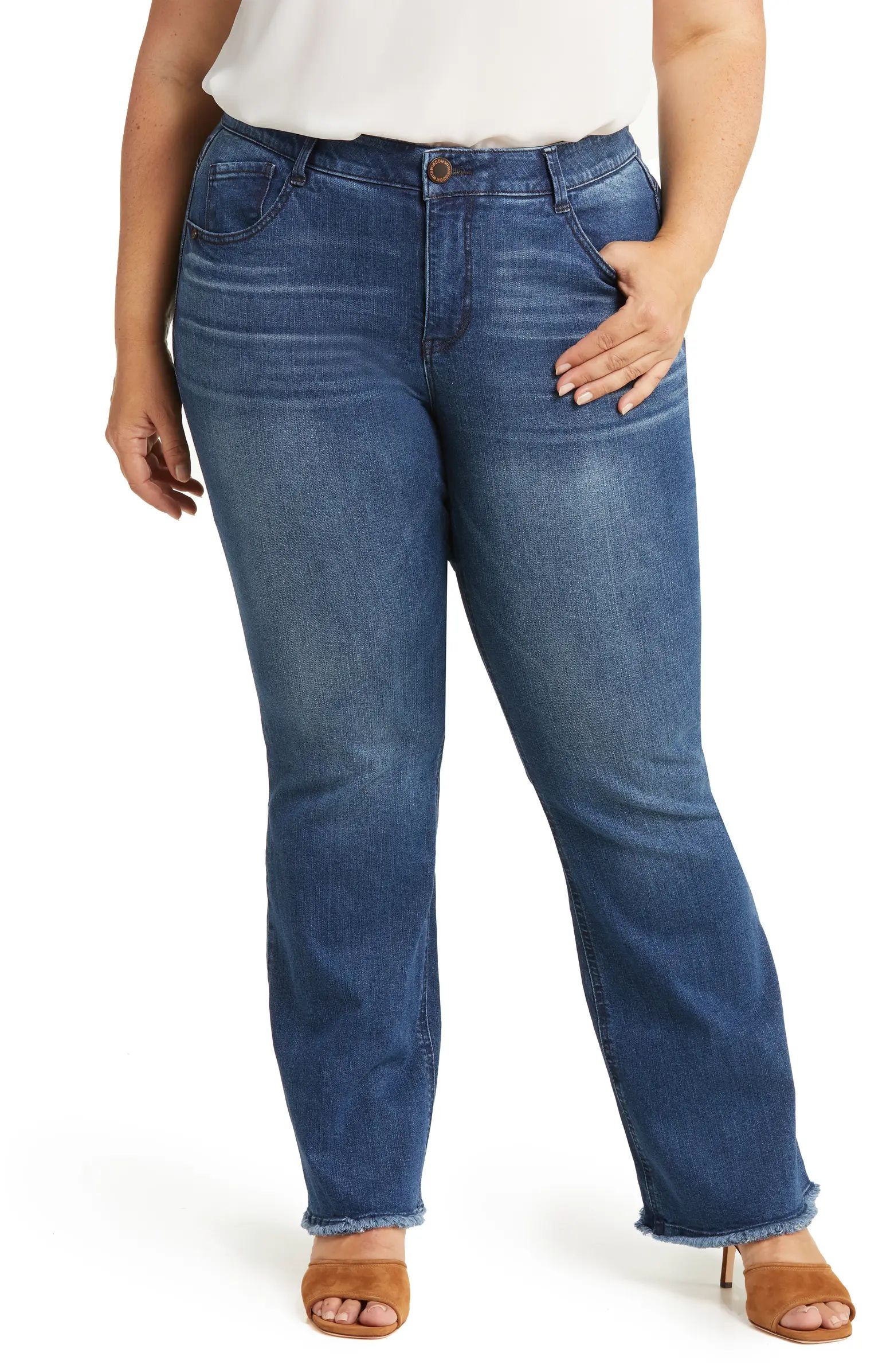 'Ab'Solution Fray Hem Stretch Flare Leg Jeans | Nordstrom