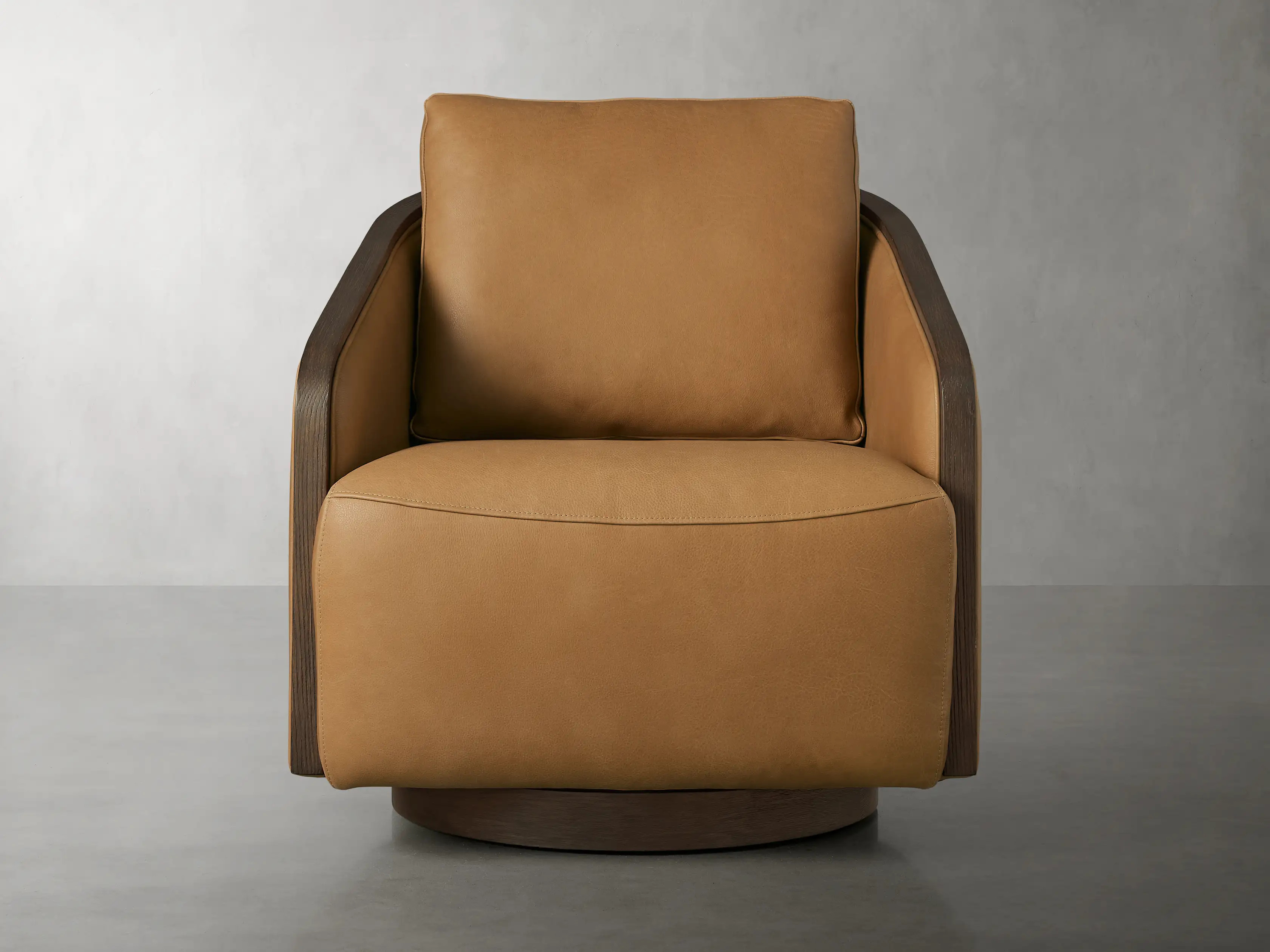 Pomona Leather Swivel Chair | Arhaus