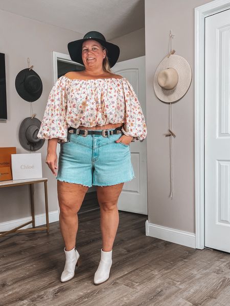 Country concert outfit idea for us chirps with curves….

These Jean shorts are a Dad Short style but also made to fit the curves. I styled with this gorgeous floral print off the shoulder top and some short white booties. 

I’m wearing a XXL in the top dnd 35 (Size 20) in Jean shorts. 

Size 18
Size 20 
Country concert outfit idea
concert outfit idea 
Ootd 
Plus size spring outfit
Festival outfit
Concert outfit 
White boots 


#LTKSeasonal #LTKstyletip #LTKplussize