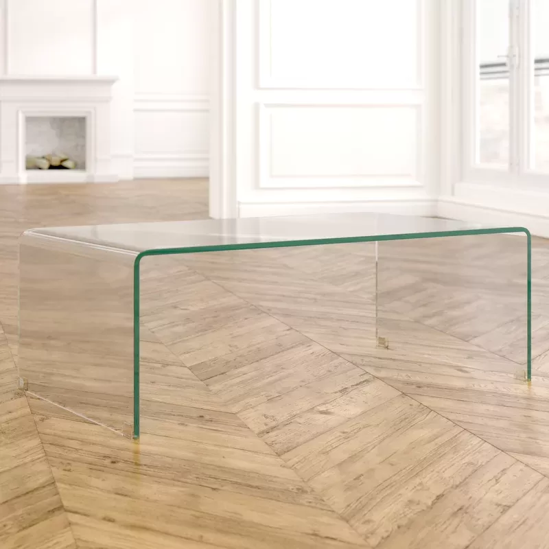 Glass sled on sale coffee table