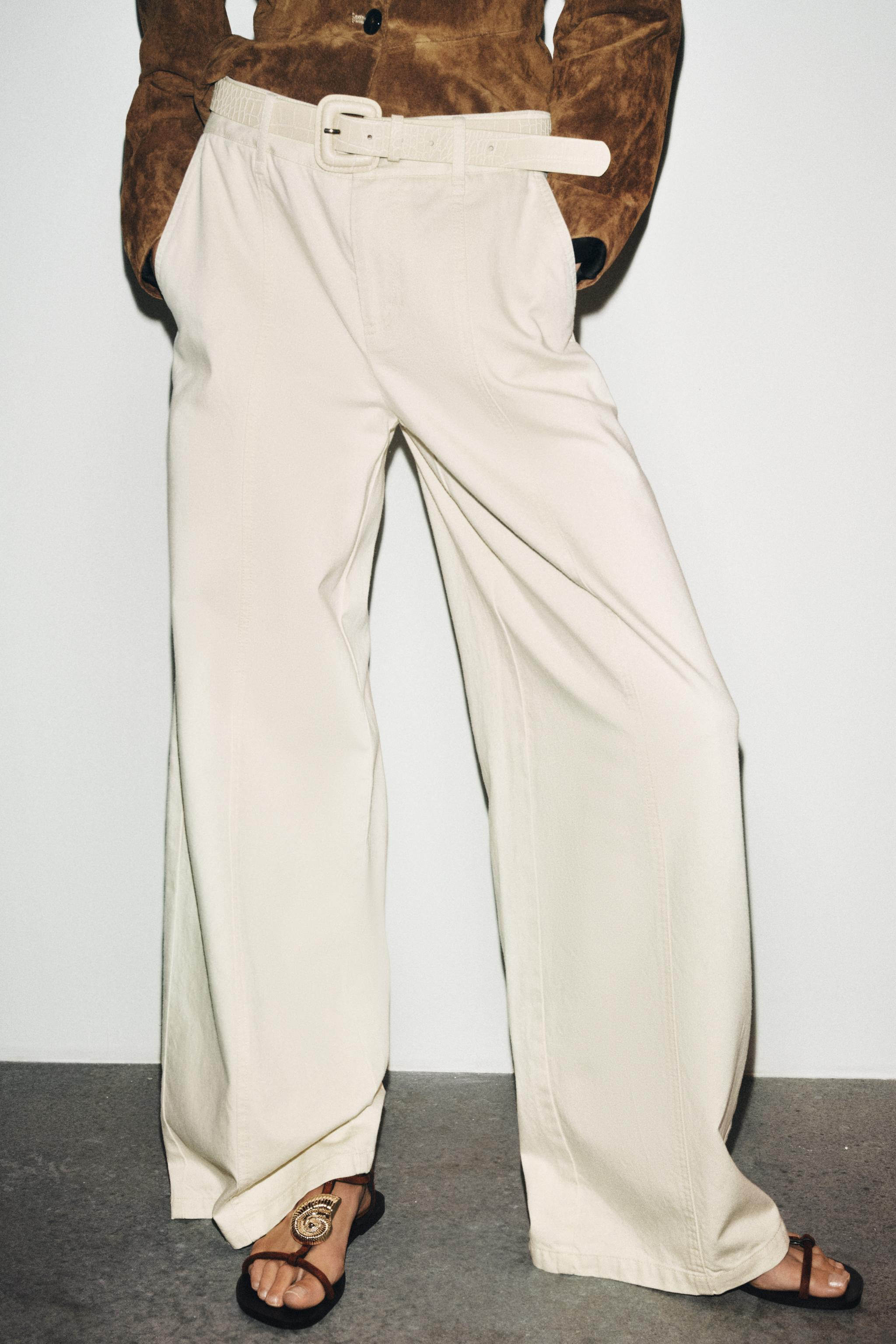 WIDE LEG BELTED PANTS | Zara US