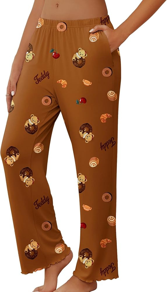 Ekouaer Pajama Pants Women Soft Casual Lounge Pajama Bottoms Comfy Stretch Sleep Pants Wide Leg P... | Amazon (US)