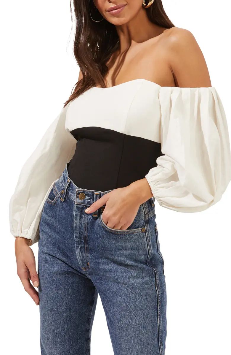 Off the Shoulder Long Sleeve Bodysuit | Nordstrom