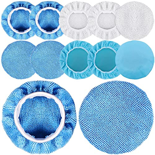 SIQUK 12 Pieces Car Polisher Pad Bonnet 5-6 Inch Polishing Bonnets Microfiber Waxer Bonnet Polishing Pad Bonnet Buffing Pad Cover Buffer Bonnets for Car Polisher | Amazon (US)
