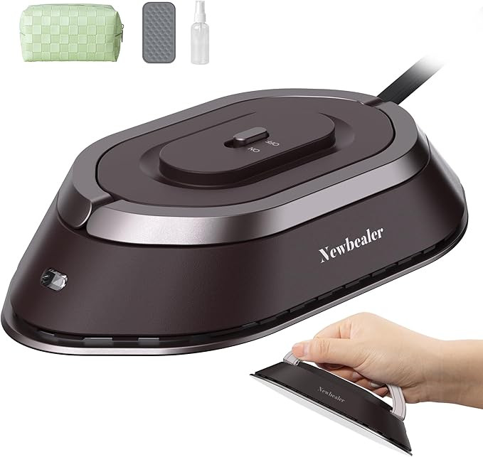 Newbealer Travel Iron with Global Voltage, 100-240V Mini Dry Iron for Clothes (No Steam), Max 300... | Amazon (US)