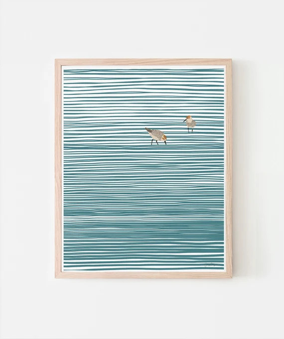 Sandpipers at the Beach Art Print. Signed. Available Framed or | Etsy | Etsy (US)