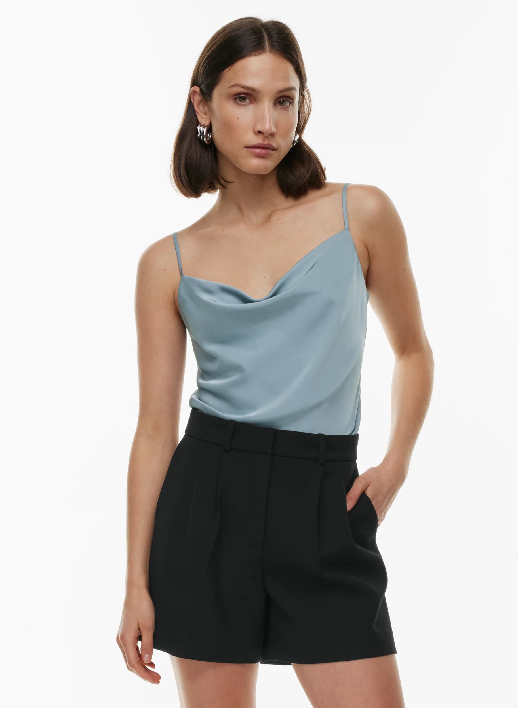 COWLNECK SATIN CAMISOLE | Aritzia