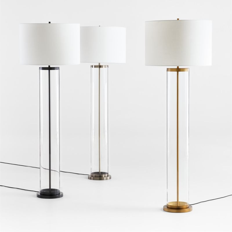 Promenade Floor Lamps with White Shades | Crate & Barrel | Crate & Barrel