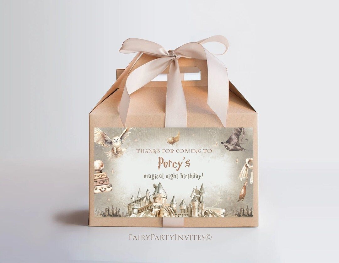 Wizard Gable Box Label, Wizard Birthday Favor Treat Box Label, Wizard Party Favor Box Treat Sign,... | Etsy (UK)