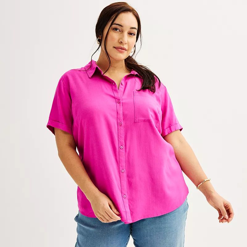 Plus Size Croft & Barrow® Camp Shirt | Kohl's