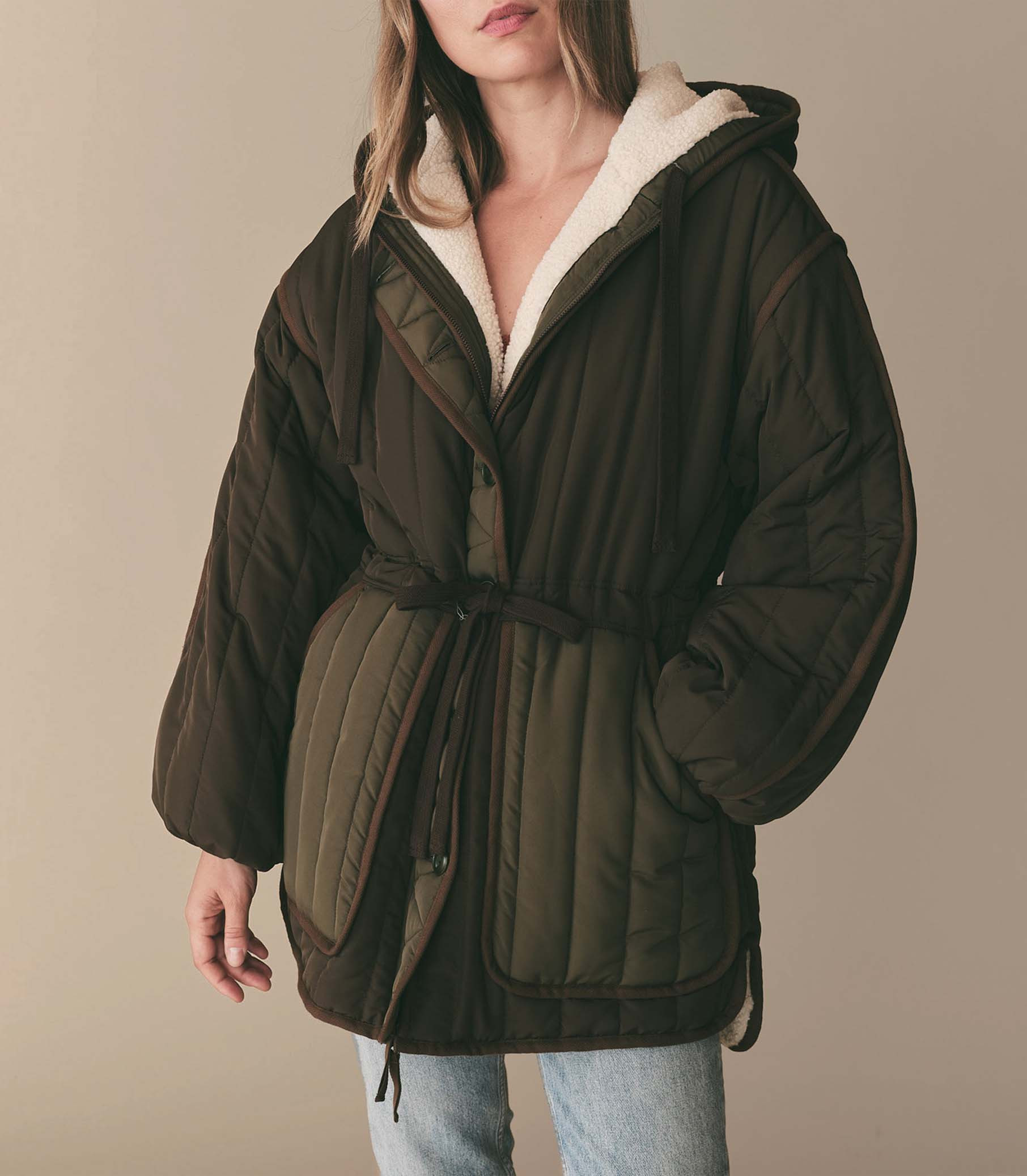 Fauna Coat - Olive Grove | DÔEN | DOEN